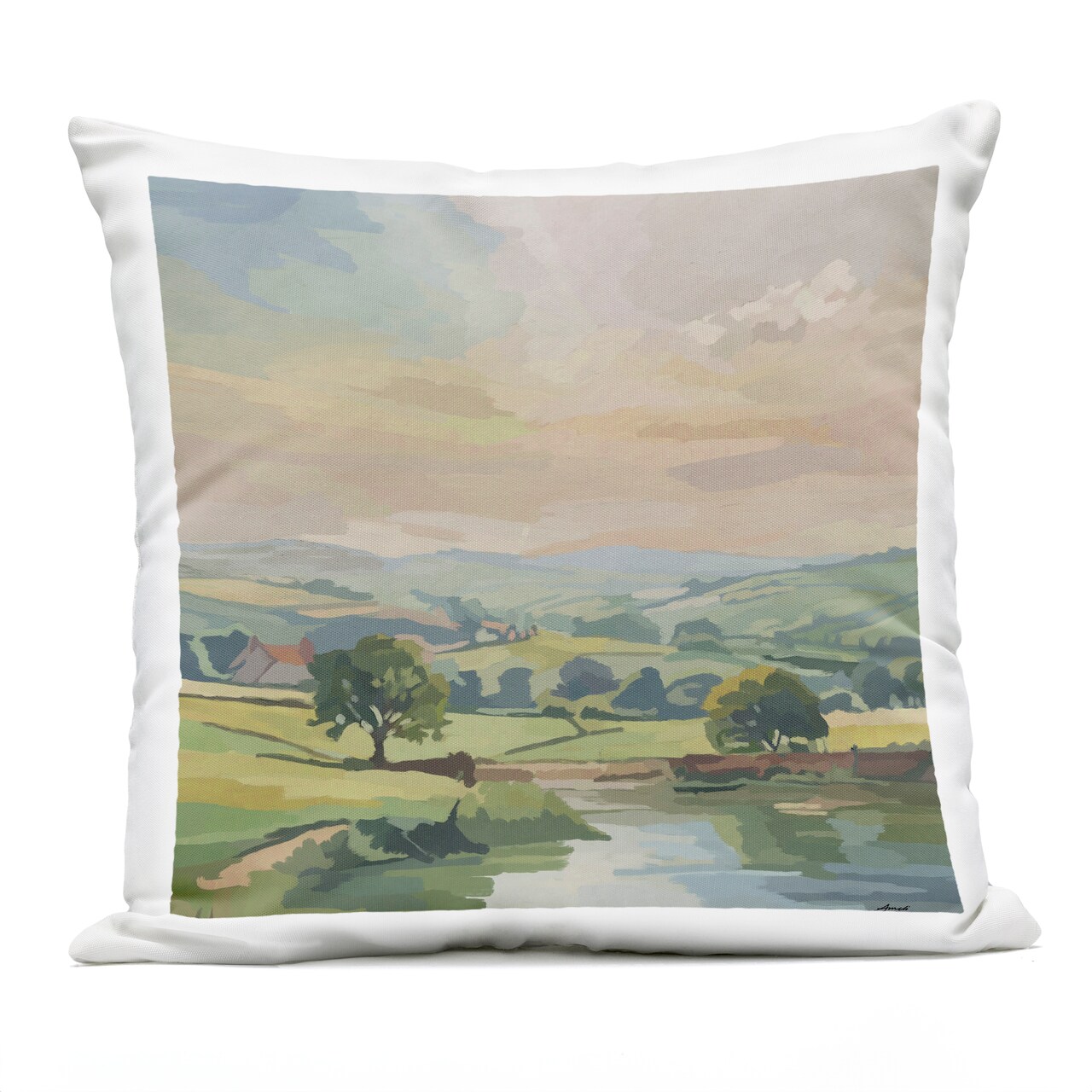 Stupell Industries Midwestern Countryside Landscape Outdoor Printed Pillow, design by Amelia Noyes, 18 x 7 x 18